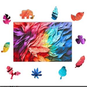 MAKUARI Chromatic Feathers 300 pieces Wooden Puzzle